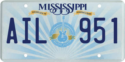 MS license plate AIL951