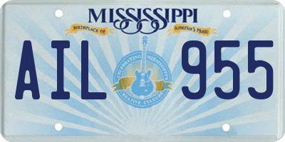 MS license plate AIL955