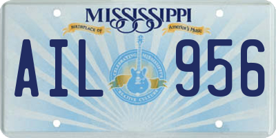 MS license plate AIL956