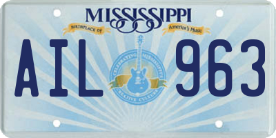 MS license plate AIL963