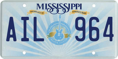 MS license plate AIL964