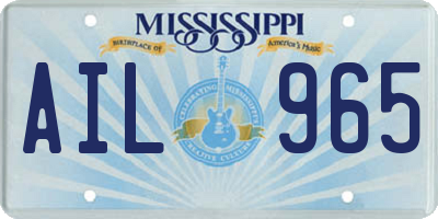 MS license plate AIL965