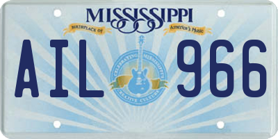 MS license plate AIL966