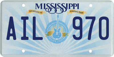 MS license plate AIL970