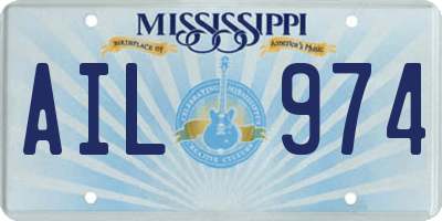 MS license plate AIL974