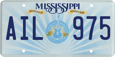MS license plate AIL975