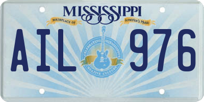 MS license plate AIL976