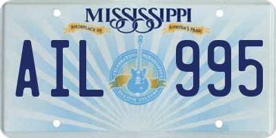 MS license plate AIL995