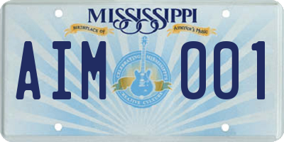MS license plate AIM001