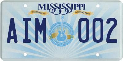 MS license plate AIM002