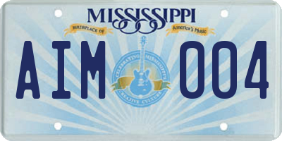 MS license plate AIM004