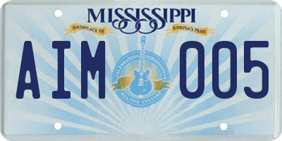 MS license plate AIM005