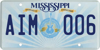 MS license plate AIM006