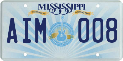 MS license plate AIM008
