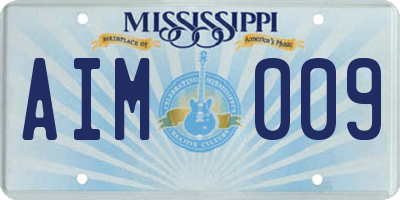 MS license plate AIM009