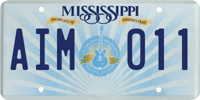 MS license plate AIM011
