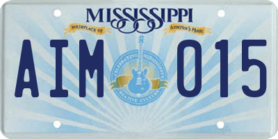 MS license plate AIM015