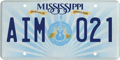 MS license plate AIM021