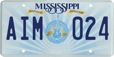 MS license plate AIM024