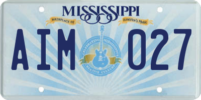 MS license plate AIM027
