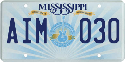 MS license plate AIM030