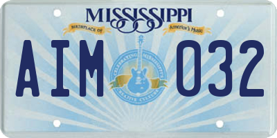 MS license plate AIM032