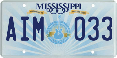 MS license plate AIM033