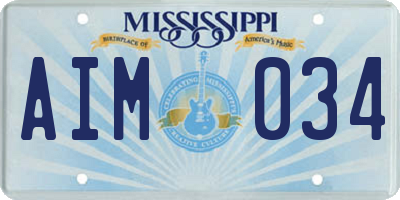 MS license plate AIM034