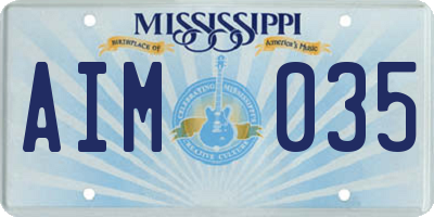 MS license plate AIM035