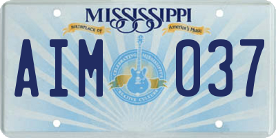 MS license plate AIM037