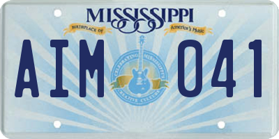 MS license plate AIM041