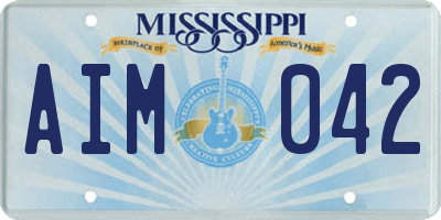 MS license plate AIM042