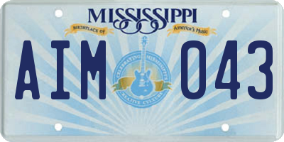 MS license plate AIM043