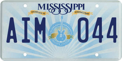 MS license plate AIM044