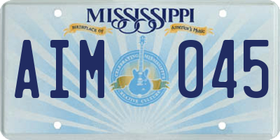 MS license plate AIM045