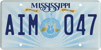 MS license plate AIM047