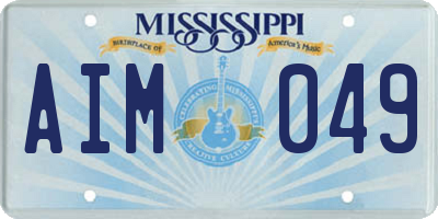 MS license plate AIM049