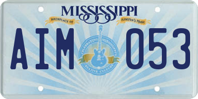 MS license plate AIM053