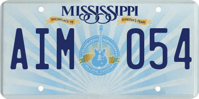 MS license plate AIM054