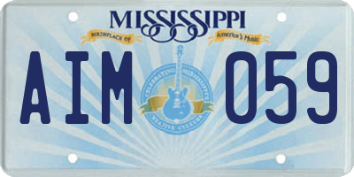 MS license plate AIM059
