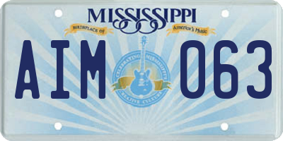 MS license plate AIM063