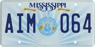 MS license plate AIM064