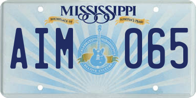 MS license plate AIM065