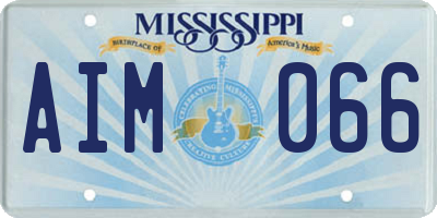 MS license plate AIM066