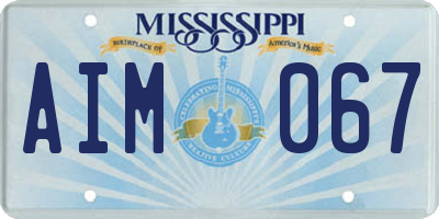 MS license plate AIM067