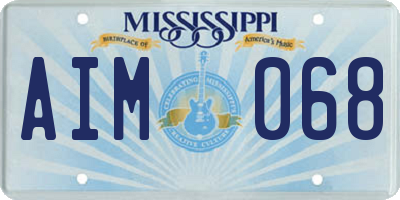 MS license plate AIM068