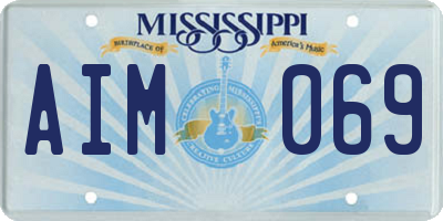 MS license plate AIM069