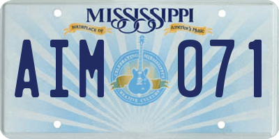MS license plate AIM071