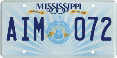 MS license plate AIM072