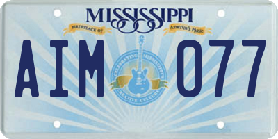 MS license plate AIM077